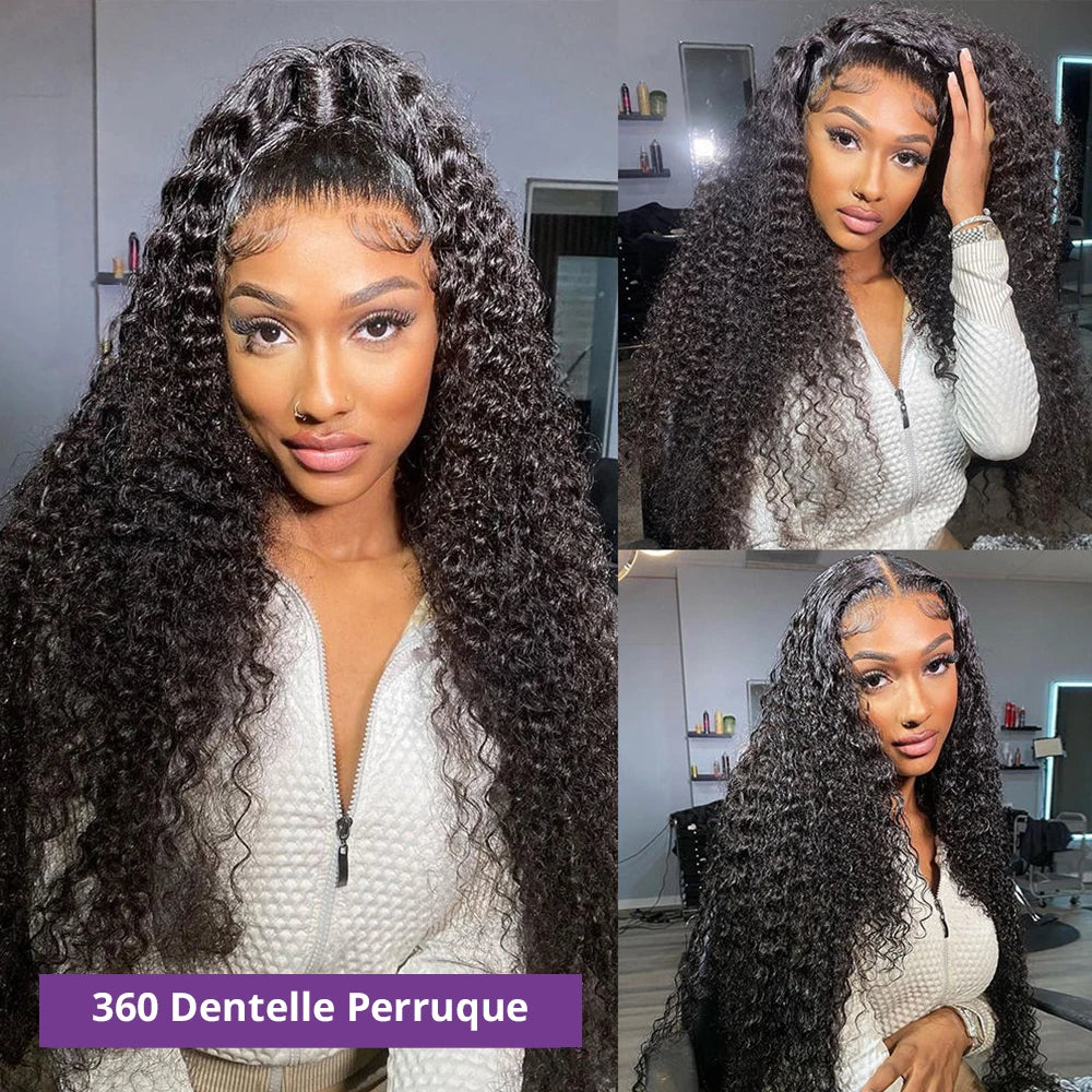 Perruque en dentelle suisse Curly Elegance HD